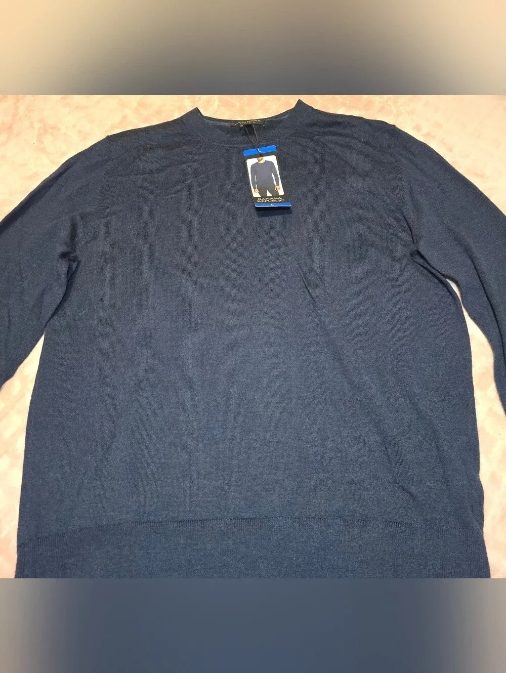 Banana Republic Merino Wool Sweater Mens Size L Navy Blue Long Sleeve Pullover